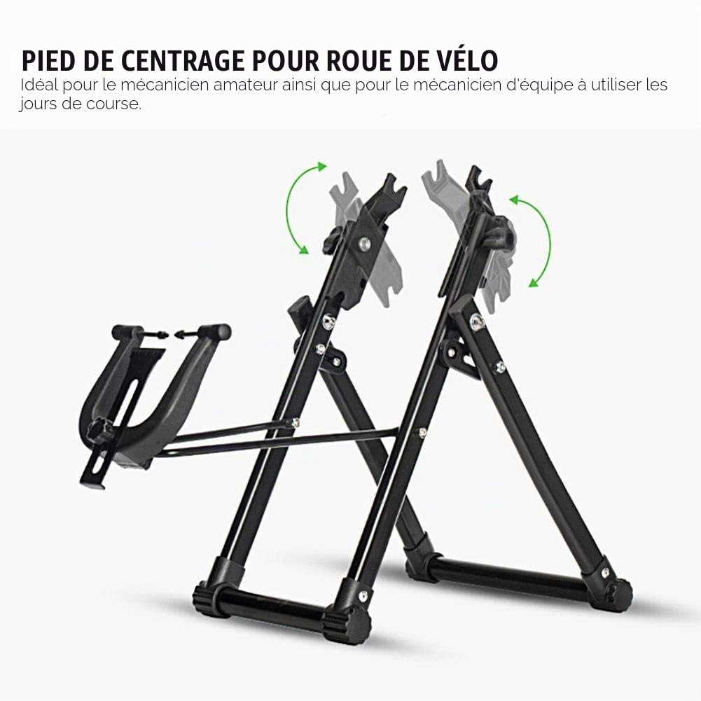 Béquille de Roue pour vélo, Support pour Entretien de vélo, Pliable, Support de vélo Universel réglable, Béquilles d'extérieur pour vélo Ajustable Socle de Montage pour vélo