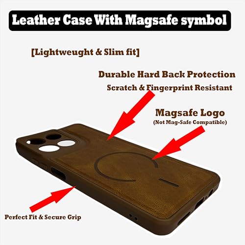 Image of SBMS Back Cover for Motorola G67 power /G57 Power | Ultra Slim Soft Rubberised Hard Case | Oil Feel Soft Leather Back | Mag-Safe Design (Mag-Safe Not Support) | Camera Protection Moto G67 power (Brown)