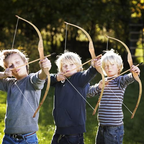 Kids Bow and Arrow Set, 32 Inch Archery Set Handmade Wooden Toy Bow and Arrow for Kids 6-8 8-12, 1 Bows 1 Quivers 10 Arrows 3 Targets & Storage Bag, Gifts for Youth Boys and Girls by Basbon - Image 7