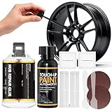 NoxGule Peinture Jante, Peinture Jante Alu, Vernis Jantes Aluminium, pour Réparer les Rayures, Bosses en Alliage, Convient aux Voitures, Motos, Vélos, Noir 02