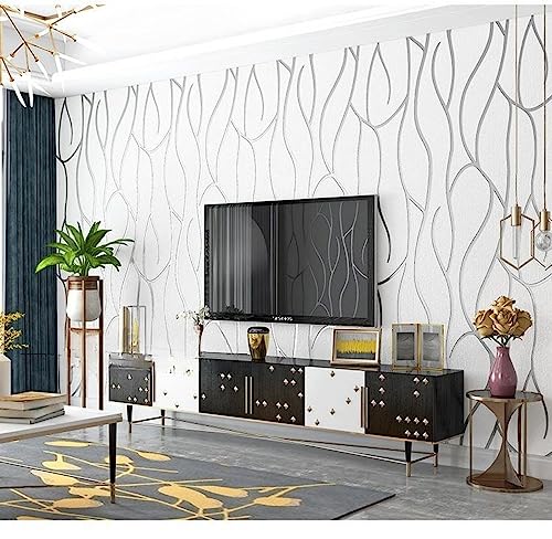 mwpqbd Deerskin Velvet Non-self-Adhesive Nordic Geometric Pattern Lines Modern Simple