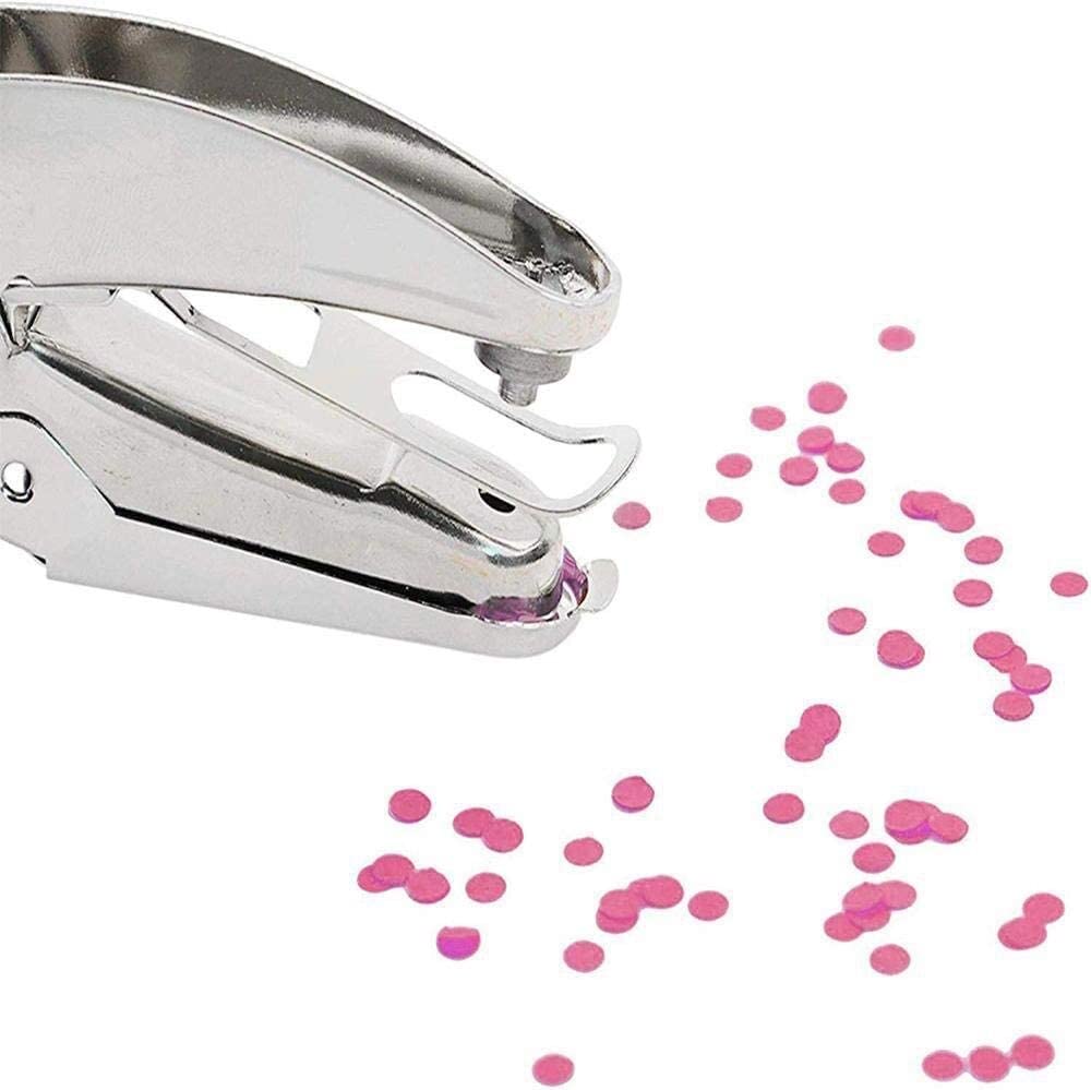 Szczypce dziurkacza, szczypce do kila 6PCS ręczny dziurkacz, sztuka DIY dziurkacz śliczny dziurkacz z różowym uchwytem metalowy perforator do domowego biura szkolnego
