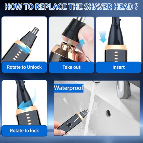 Image of 2026 Rechargeable Nose & Ear Hair Trimmer, Dual-Edge Blade Electric Clipper for Women Men, Facial & Eyebrow Hair Removal Tool, Powerful Motor, Painless, Easy to Clean (Black)