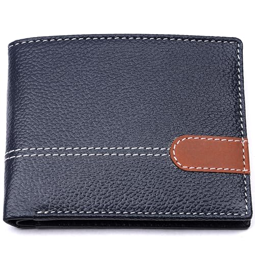 Image of LONDON ALLEY Denver Blue Leather Wallet for Men | RFID Protected | Classic Leather Wallet