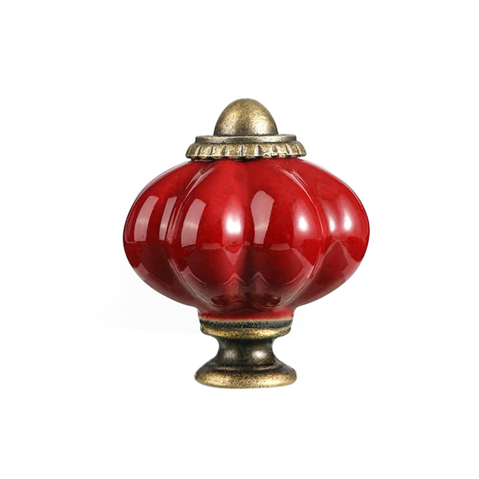 WonJoxel Ceramic Door Knobs 6PCS Cabinet Knobs Kitchen Cabinets Pulls Ceramic Dresser Wardrobe Cupboard Door Furniture Handle(Red)