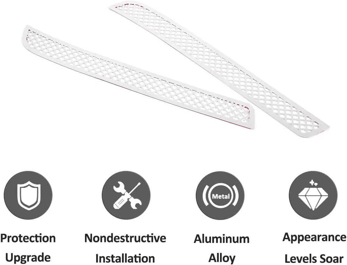 Stainless Steel Car Exterior Car Rear Bars Side Air Outlet Net Cover Compatible for Chevrolet Corvette C7 2014 2015 2016 2017 2018 2019 Accessories (Silver)