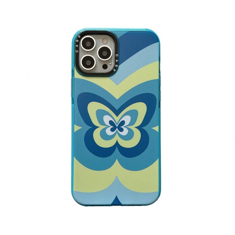 Coque papillon bleu pour iPhone X en silicone souple transparent