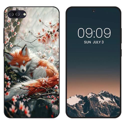 WUACYEAMING Funda Bonita para ASUS Zenfone 4 MAX ZC520KL,Carcasa con Aesthetic Lindo Dibujos,Ultrafina Suave TPU Antigolpes Case Divertidas Diseño Negro-Zorro