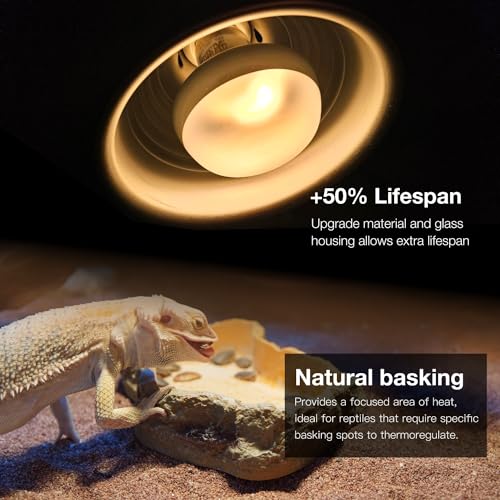 Reptiking KT0175 Reptile Heat Lamp, 2 Pack 100W Intense And Infrared Basking Bulbs Light thumb #1