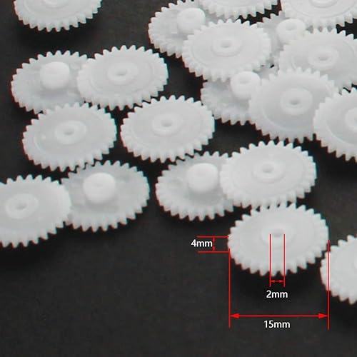 Miniatura 5 de Othmro 50 engranajes de plástico, 28 dientes, modelo 282A, engranaje de reducción de 0.07 pulgadas, diámetro del agujero, 0.59 pulgadas, diámetro