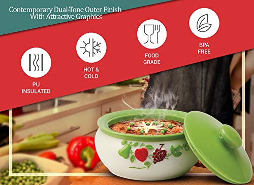 Image of MILTON Orion 1500 Insulated Inner Stainless Steel Casserole, 1220 ml, Green