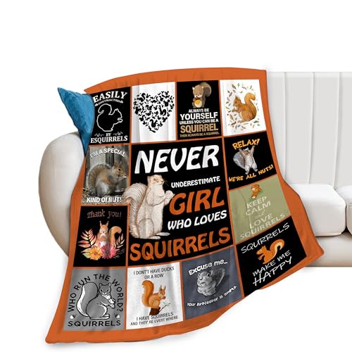Squirrel Fleece Throw Blanket 40