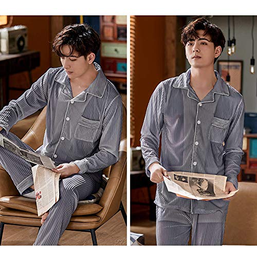 Pyjama chaud pour homme en velours boutonné taille 2XL - 5