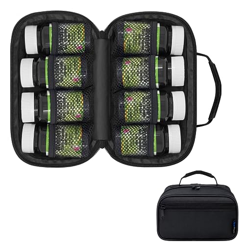 StarPlus2 Small Pill Bottle Organizer for Travel Medicine Bag Carrier for Prescription Medications - Black