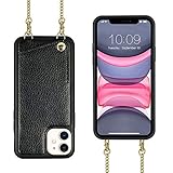 iPhone 11 Crossbody Case, JLFCH iPhone 11 Wallet Case with Card Slot Credit Card Holder Leather...
