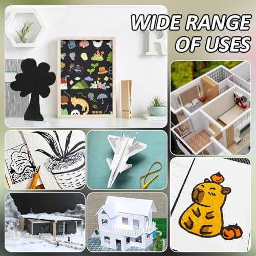 BENECREAT 3 Sheets 3mm Black Foam Boards, 11.8x15.7" Rectangle Foam PVC Sheet Poster Board Mount Board for Mounting, Crafts, Modelling, Art, Display, School Projects - Image 6