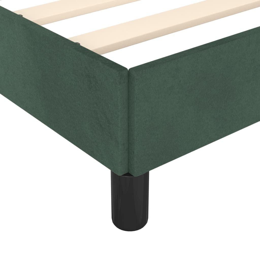 vidaXL Bettgestell mit Kopfteil Polsterbett Bett Bettrahmen Doppelbett Lattenrost Samtbett Schlafzimmermöbel Schlafzimmerbett Dunkelgrün 120x200cm Samt