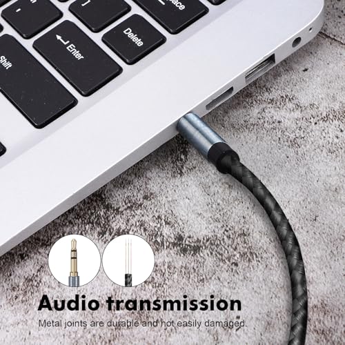ULTECHNOVO 2 cables auxiliares de audio 3.5mm 30cm trenzados miniatura 7