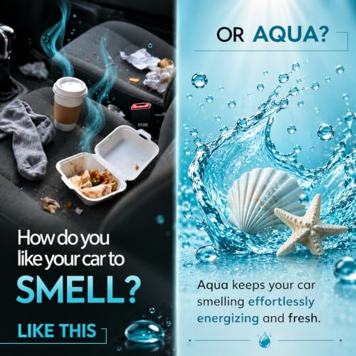 Image of Aqua Premium Car Perfume Luxury Spray 50 ML with Hanging Card /Travel Friendly Car Air Fresheners 350+ Sprays /Car Accessories Interior /Eliminates Bad Odour for Car, Office & Home