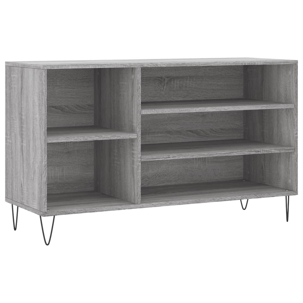 Armoire à chaussures bois d'ingénierie gris Sonoma meuble de rangement d'entrée 102 cm