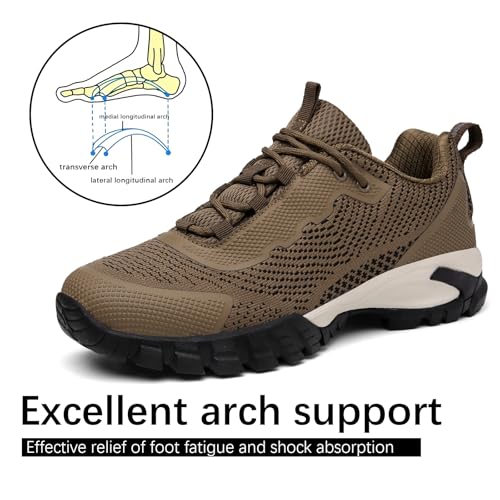 Image of LEDINEY Mens Hiking Shoes Waterproof Lightweight Ankle Boots Outdoor Trekking Camping Walking Quest