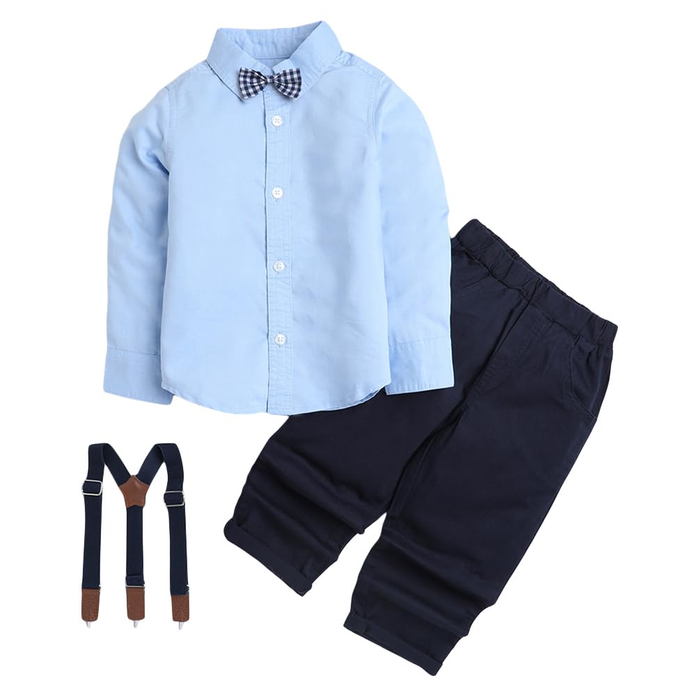 Boys Blue Solid Shirt and Pant Set-image-48
