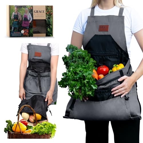 Grace and August Gardening Apron with Pockets for Women &