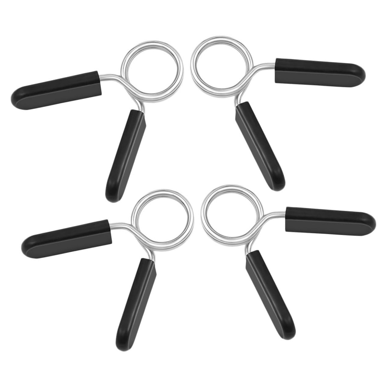 GRIRIW 4Pcs Weight Bar Clips Durable Barbell Clamps Spring Lock Collars for Secure Weightlifting Fits Standard Bars Tough Material for Use