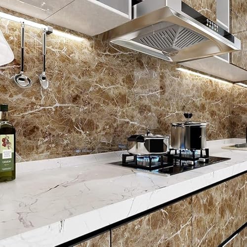 Image of VOOY Self-Adhesive Kitchen Wallpaper, PVC 3D Wall Sticker Oil Proof & Waterproof, Kitchen Backsplash Stickers Wallpaper (60cm x 200cm)(Pack of 2)