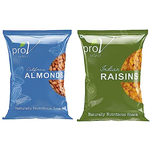 Image of proV 1Kg Sweet And Cunchy Combo: Almonds & Indian Raisins (500 Gm * 2), Dry Fruit