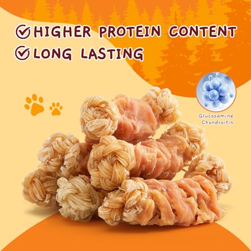 Jungle Calling Beef Tendons for Dogs, Chicken Wrapped Tendons Dog Chews Long Lasting Hip and Joint Supplement for Dogs with Glucosamine (Knotted Bone) Jungle Calling Beef Tendons for Dogs, Chicken Wrapped Tendons Dog Chews Long Lasting Hip and Joint Supplement for Dogs with Glucosamine (Knotted Bone)