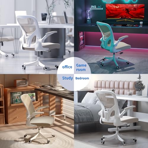 Image of Ergonomic Office Desk Chair, 90-125 Tilt Back Home Desk Chair with 360 Swivel & Mute Wheels, High Back Mesh Computer Chair for Adults with Lumbar Support, 330 LBS Capacity(01Khaki)
