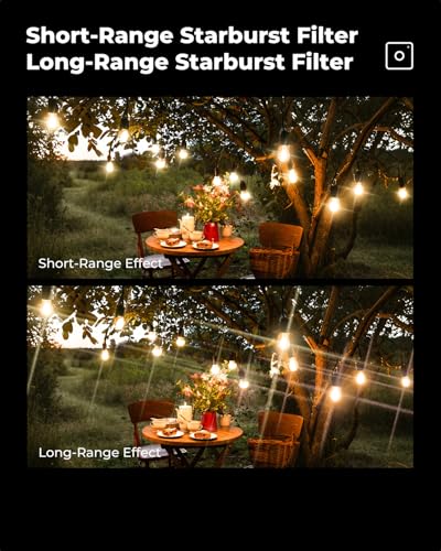 Image of K&F CONCEPT 55mm Variable Short Line Star Lens Filter (4 Point), Cross Screen Starburst Filter-18 Layer Coating Optical Glass with 3 Cleaning Cloth (K Series)