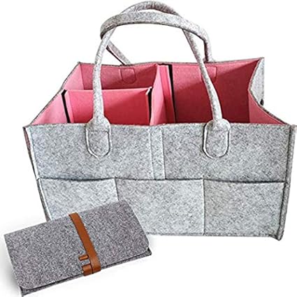 Amazon Co Jp チャミ おむつストッカー 多機能 オムツ収納ケース 折りたたみ ベビー用品収納バッグ 持ち運び 収納ボックス 小物 おもちゃ入れ スマホ袋付き ピンク ベビー マタニティ