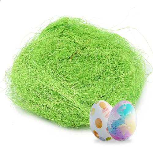 CKCSHI Erba verde pasquale, erba finta pasquale, erba finta pasquale, riutilizzabile, per cestino pasquale, confezione regalo, riempitivo per uova, decorazione per feste (30 g)