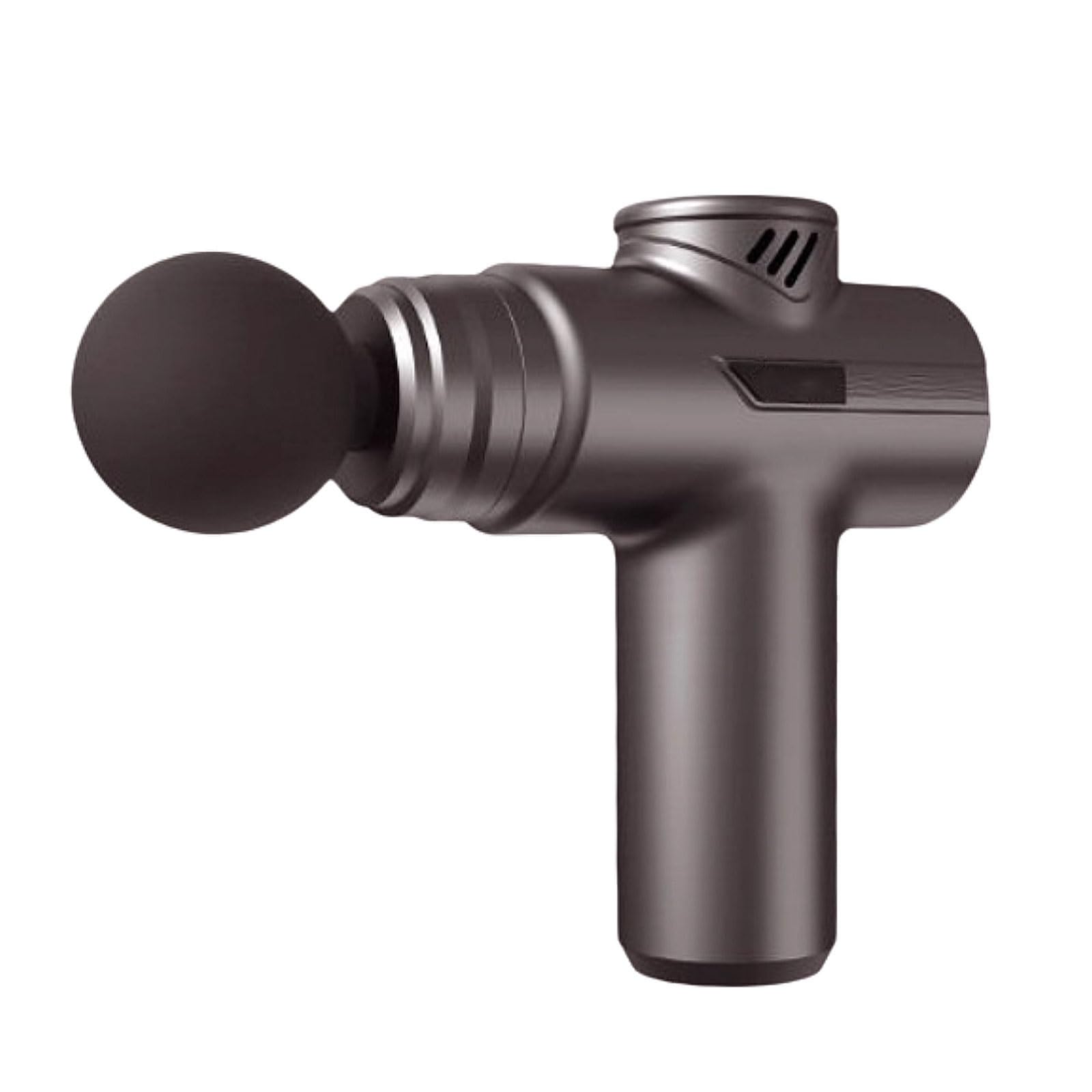 Muto Pistola for massaggio in plastica con 6 velocità e 4 testine massaggianti, mini massaggiatore muscolare elettrico a percussione portatile ricaricabile compatto(Grey)