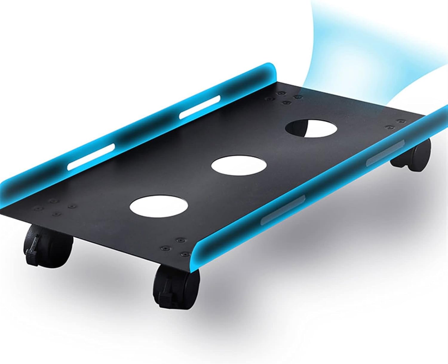 CPU Holder Stand CPU Stand Metal Hollow Cooling Pc Host Tower Stand Home Office Heavy Mobile Host Chassis Tray Rack with Wheels Computer Tower Stand