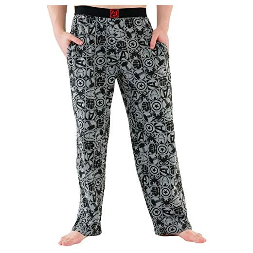 Marvel Pantalones de Pijama para Hombre Avengers Gris Large