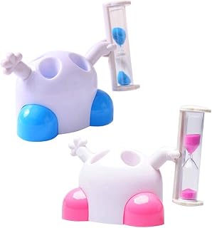 TOPBATHY Portaspazzolino con Clessidra Sabbia per Bambini 2pcs