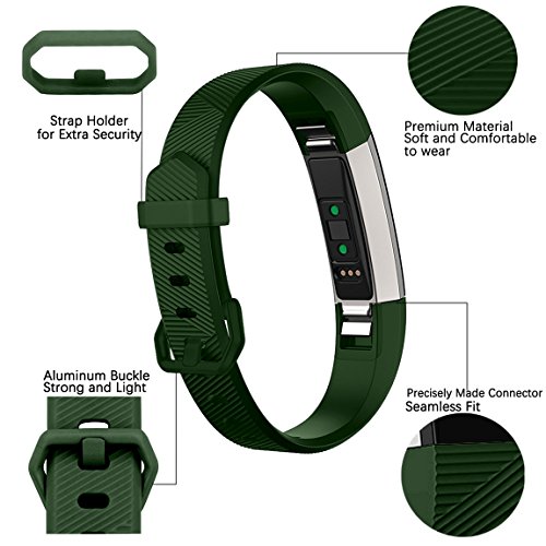 Maledan Compatible with Fitbit Alta Bands, Replacement Band for Fitbit Alta HR/Alta/Ace, Large, Green - Thumbnail 3