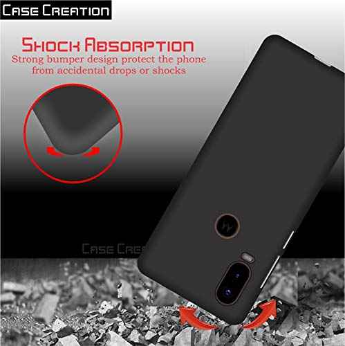 Image of Case Creation for Motorola P40 2019 Back case, Motorola P40 Slim Flexible Smart Look case with 360 Camera All Angle Protection (Pure Black)