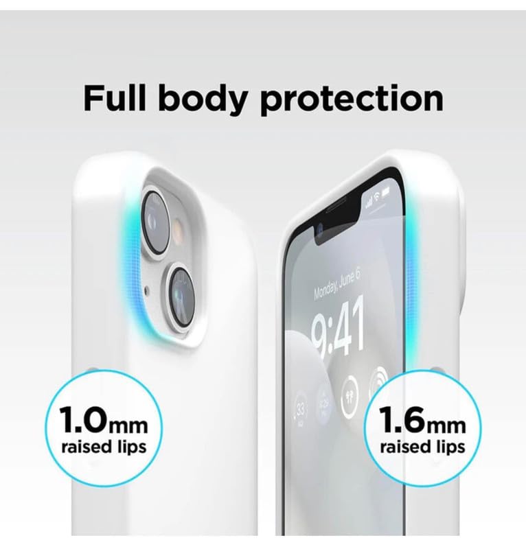 Image of Premium Liquid Silicone Case for iPhone 15 Plus - Slim Full Body Protective Back Cover with Soft Microfiber Lining, Anti-Slip Grip Scratch Resistant Phone Case (White)