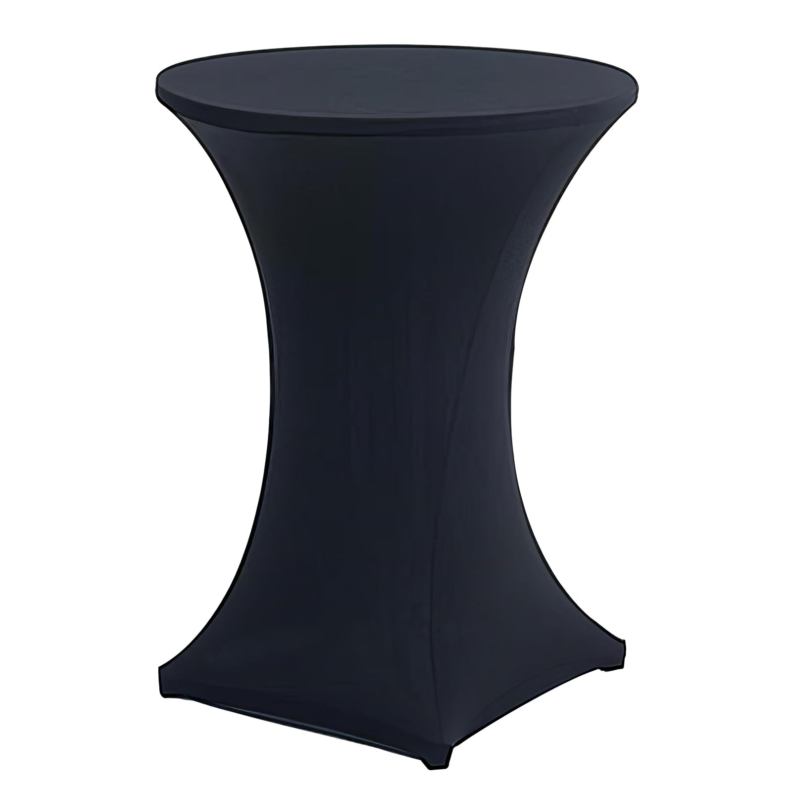 Spandex Cocktail Table Cover Stretch High Top Bar Round Fitted Tablecloth, Black Washable Round Diameter 80 cm Table Protection, for Weddings Trade Show Booths Banquet Birthday Outdoor Party Bar Use