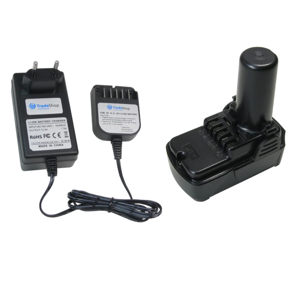 Trade-Shop ładowarka + akumulator litowo-jonowy 10,8 V 2000 mAh do Hitachi KC10DFL UB10DL UC10SFL UC10SL UR10 UR10DL Radio budowlane