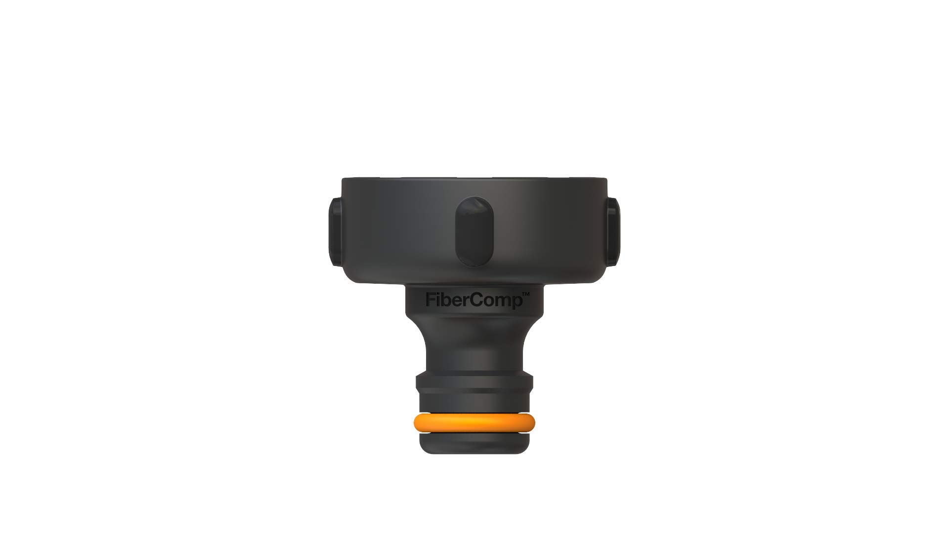 Fiskars tap connector, for taps, Ø 33.3 mm (G 1"), FiberComp, universal size, 10 g, black/orange, 1027055