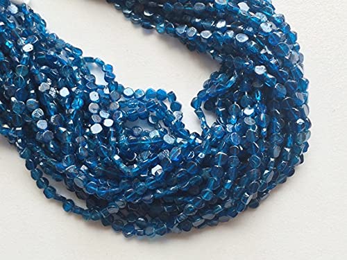 Perles d'apatite bleue néon en forme de pièce pour fabriquer un collier d'été bohème
