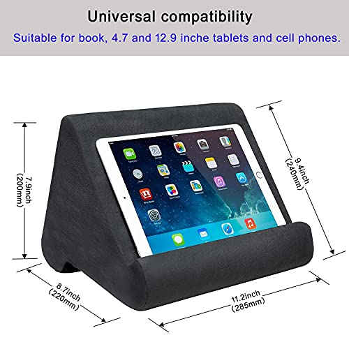 SAMHOUSING Tablet Pillow Stand - Tablet Holder Dock for Bed with Multi-Viewing Angles, Compatible with iPad Pro 9.7, 10.5,12.9 Air Mini 4 3, Kindle, Galaxy Tab, E-Reader (Dark Grey) - Thumbnail 6