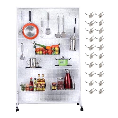Narzędzie Pegboard Garażowy stojak ścienny zestaw kluczy do przechowywania wierteł stojaków, mobilny organizer na narzędzia z kółkami, stojący stojak ekspozycyjny do wydajnego przechowywania w