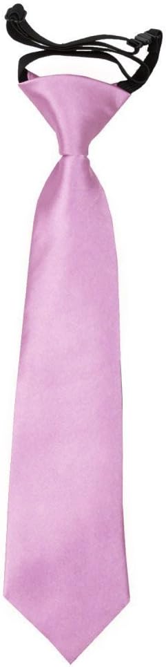 DQT Plain Satin Easy to Wear Elastic Pre-tied Tie for Boys (2-7 Years Old)