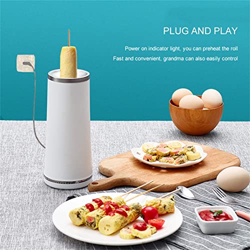 Cakunmik Frühstücksmaschinen Eierkessel elektrischer Mini -Eierrollen Maker Kreativer Eier Master Kocher Automatische elektrische Omelette Eierkocher Edelstahl,Weiß – Bild 7